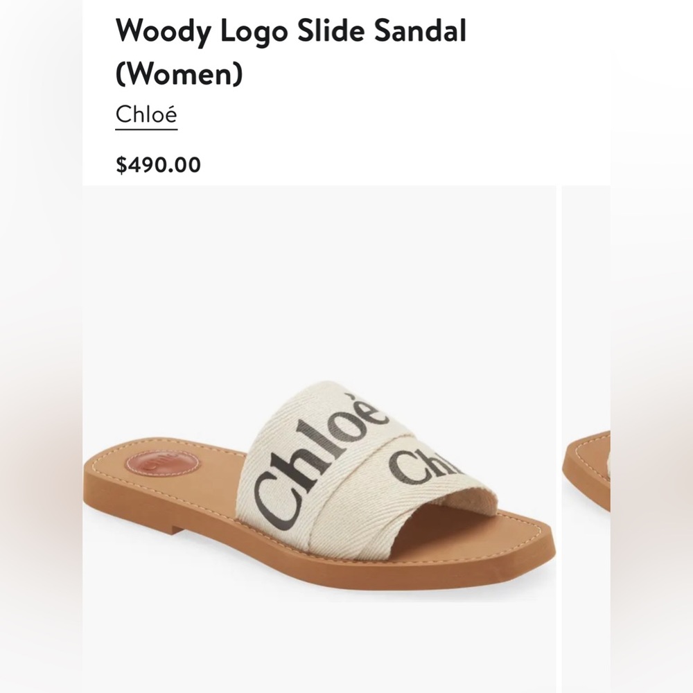 Chloe Woody Logo Slide Sandal size 36